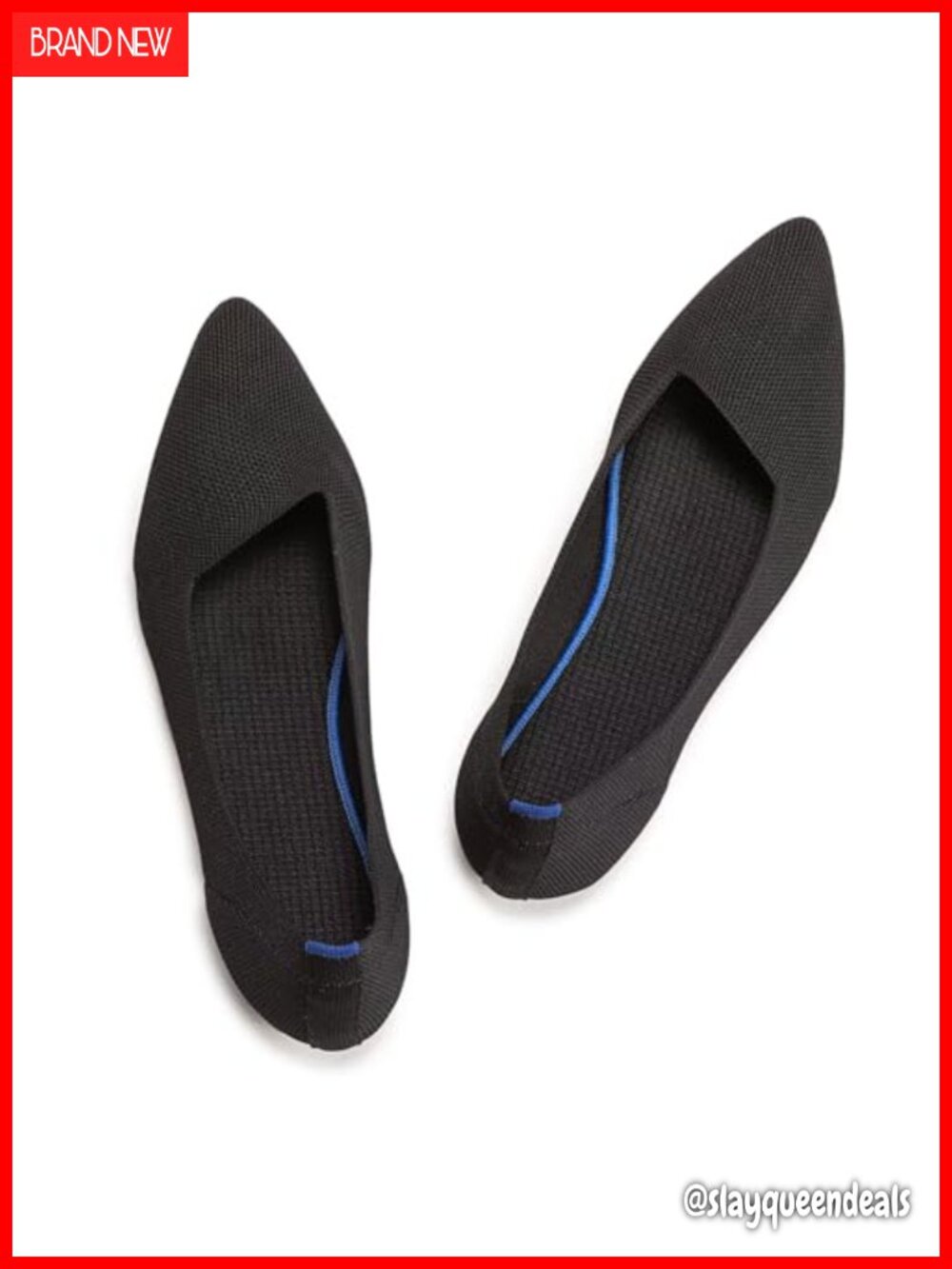 Womens Pointed Toe Knit Flats Slip On Dress Shoes Comfortable Ballet Style